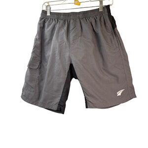 Men's Athletic Padded Mountain Bike Shorts in Charcoal Gray Medium